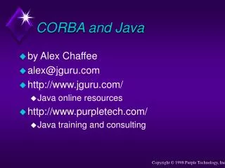 CORBA and Java