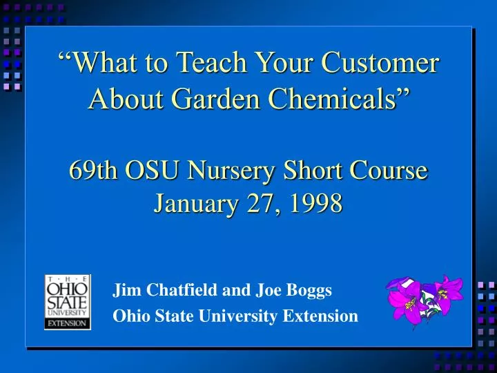 what to teach your customer about garden chemicals 69th osu nursery short course january 27 1998