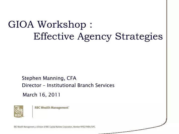 gioa workshop effective agency strategies