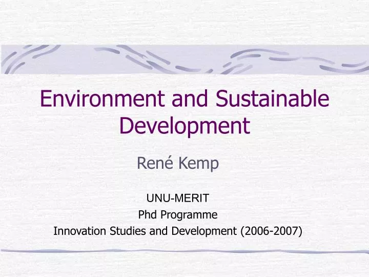 environment and sustainable development