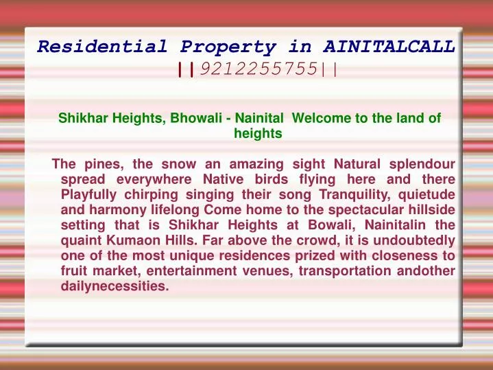 residential property in ainitalcall 9212255755
