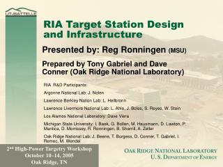 RIA Target Station Design and Infrastructure
