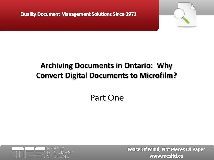 archiving documents in ontario why convert digital documents to microfilm
