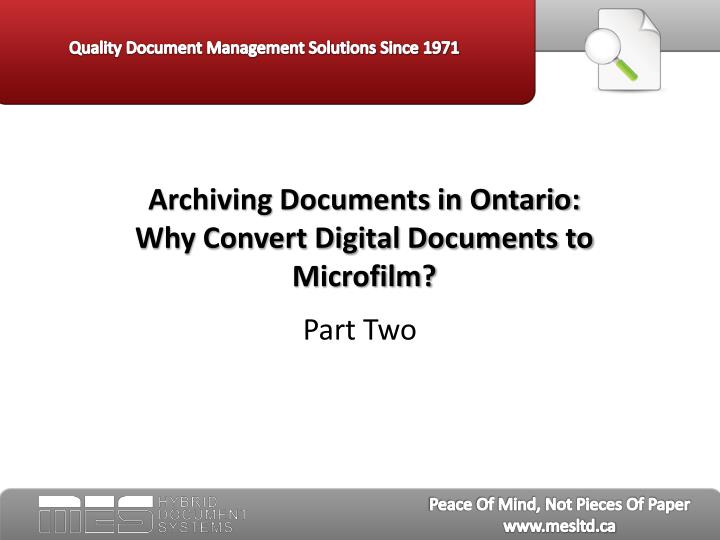 archiving documents in ontario why convert digital documents to microfilm