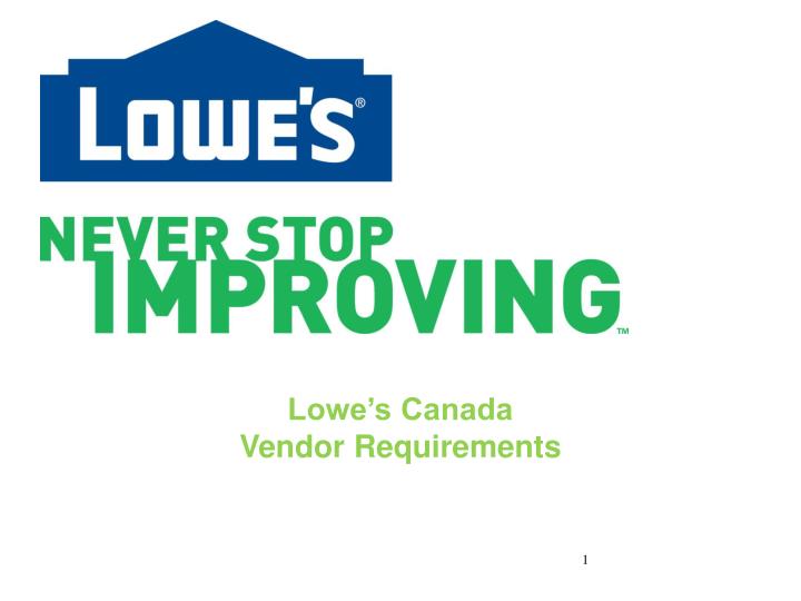 lowe s canada vendor requirements