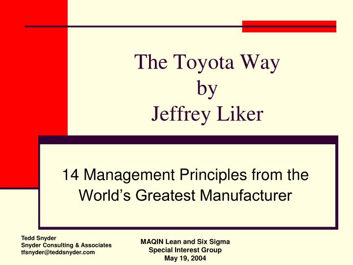 the toyota way by jeffrey liker