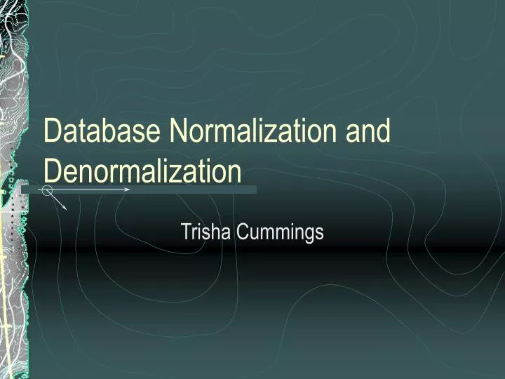 database normalization and denormalization