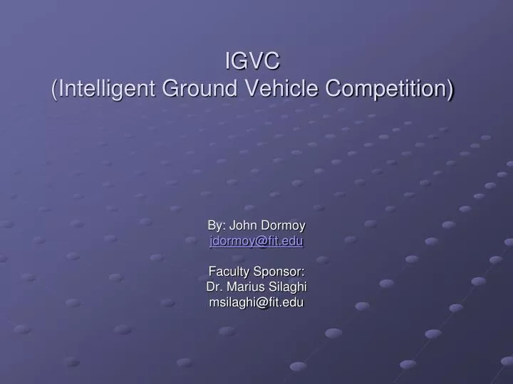 igvc intelligent ground vehicle competition