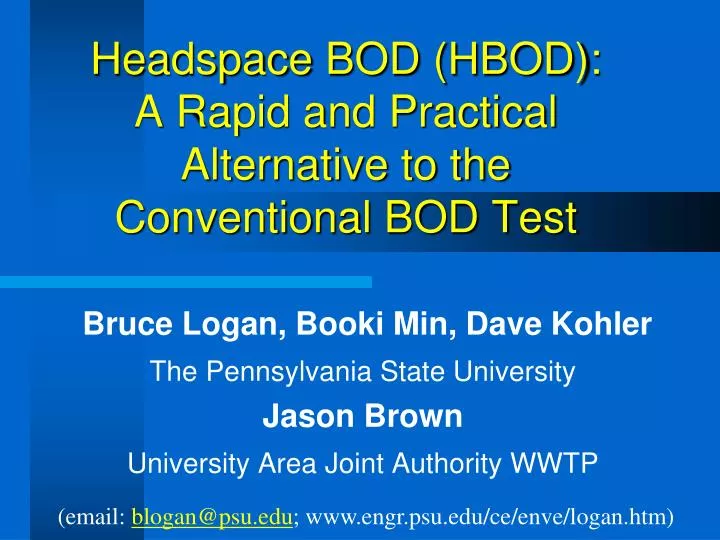 headspace bod hbod a rapid and practical alternative to the conventional bod test