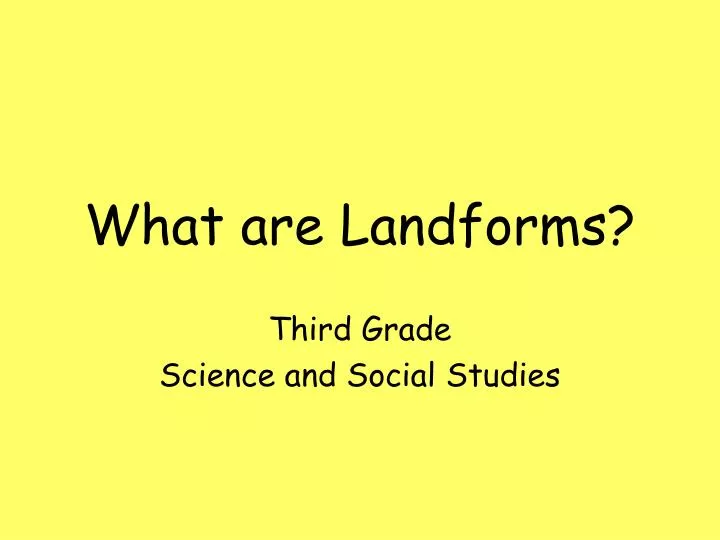 what are landforms