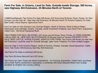 Farm For Sale, in Ontario, Land for Sale, Outside Inside