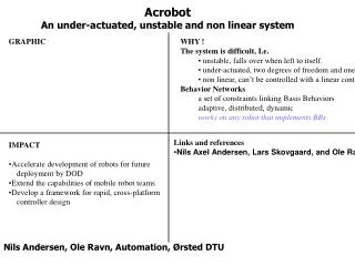 Acrobot An under-actuated, unstable and non linear system