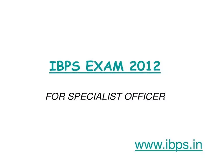 ibps exam 2012