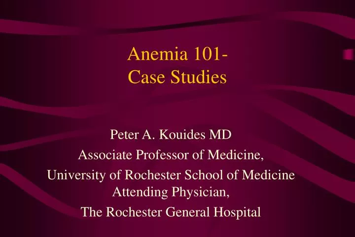 anemia 101 case studies