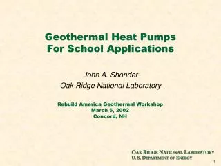 Geothermal Heat Pumps For School Applications