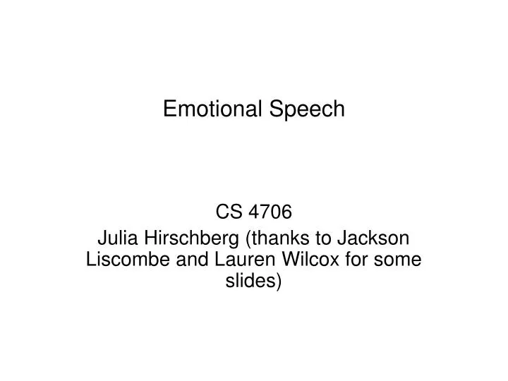 emotional speech