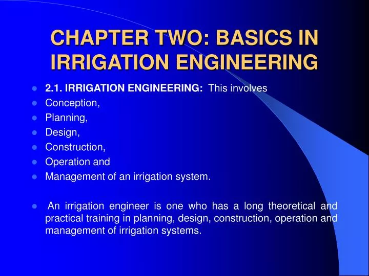 chapter two basics in irrigation engineering