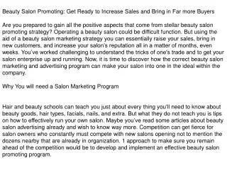 Beauty Salon Marketing