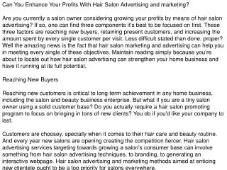 Hair Salon Marketing