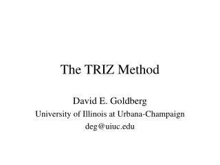 The TRIZ Method