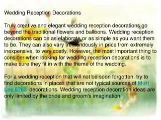 Wedding Reception Decorations