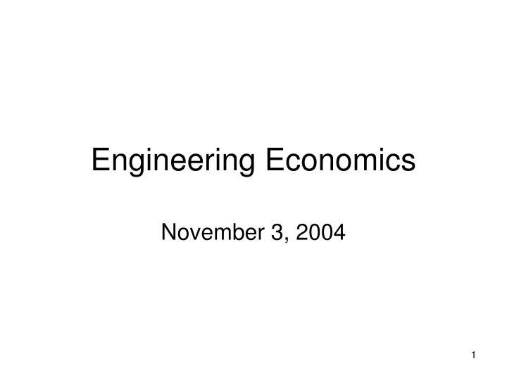 engineering economics