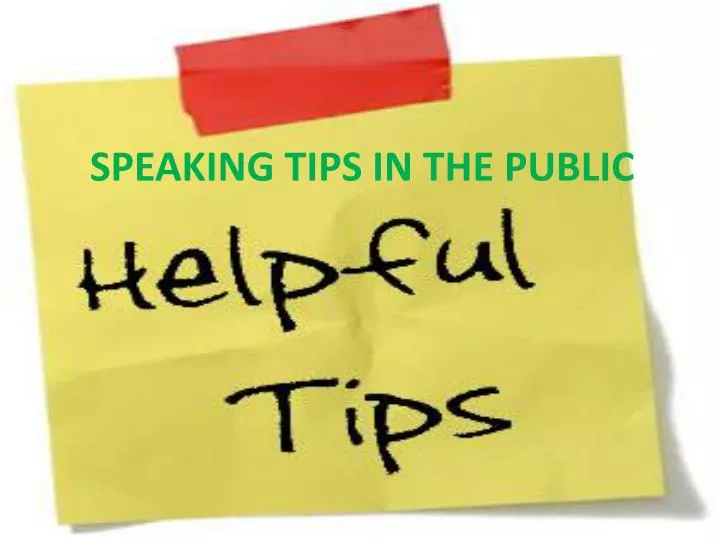 speaking tips in the public