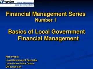 Financial Management Series Number 1