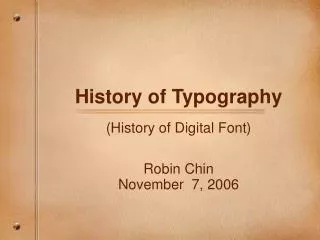 History of Typography