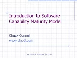 Introduction to Software Capability Maturity Model