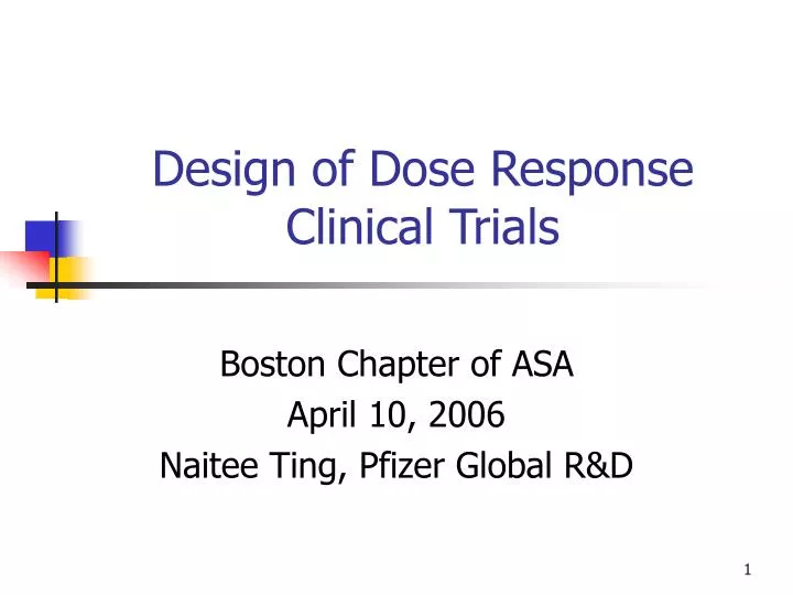 design of dose response clinical trials