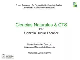 Ciencias Naturales &amp; CTS Por Gonzalo Duque-Escobar