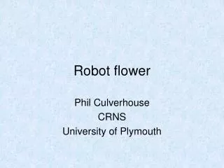 Robot flower