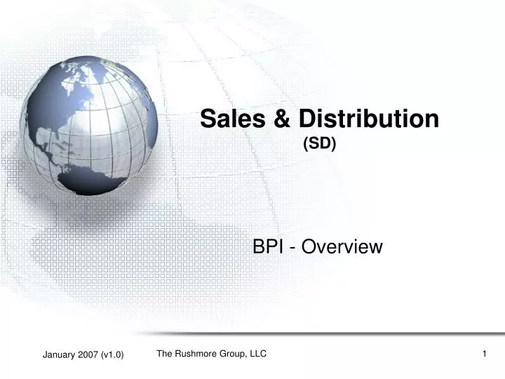 sales distribution sd