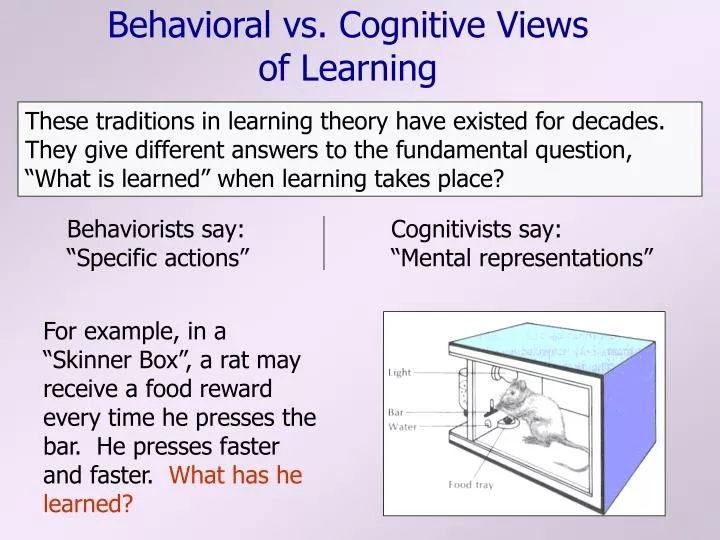 behavioral vs cognitive views of learning