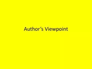 Author’s Viewpoint