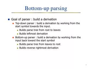 Bottom-up parsing