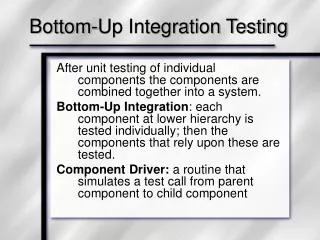 Bottom-Up Integration Testing
