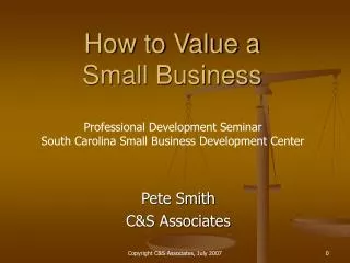 How to Value a Small Business