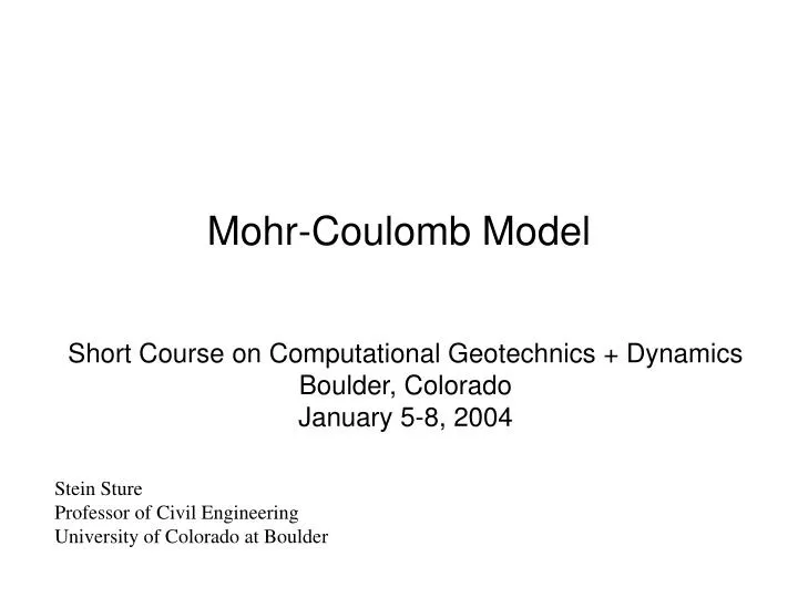 mohr coulomb model