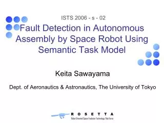 Fault Detection in Autonomous Assembly by Space Robot Using Semantic Task Model