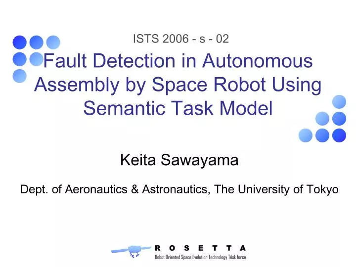 fault detection in autonomous assembly by space robot using semantic task model