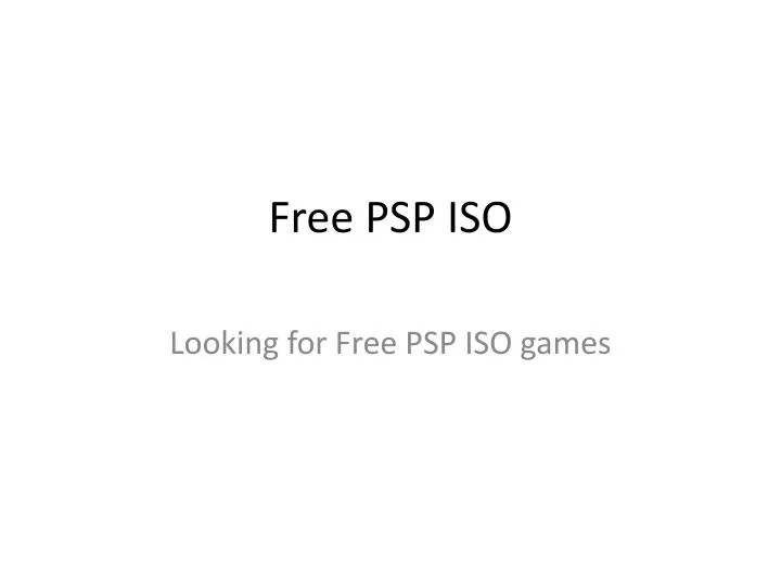free psp iso