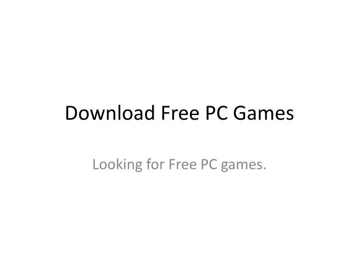 download free pc games