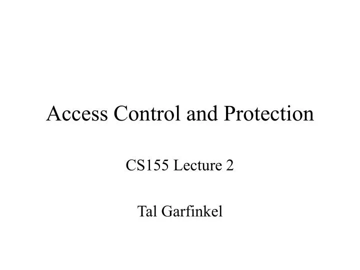 access control and protection