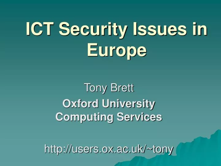 ict security issues in europe