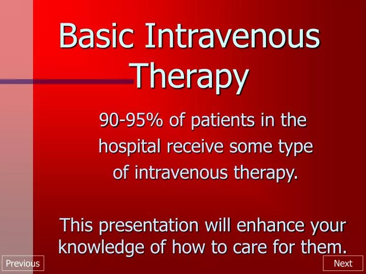 basic intravenous therapy