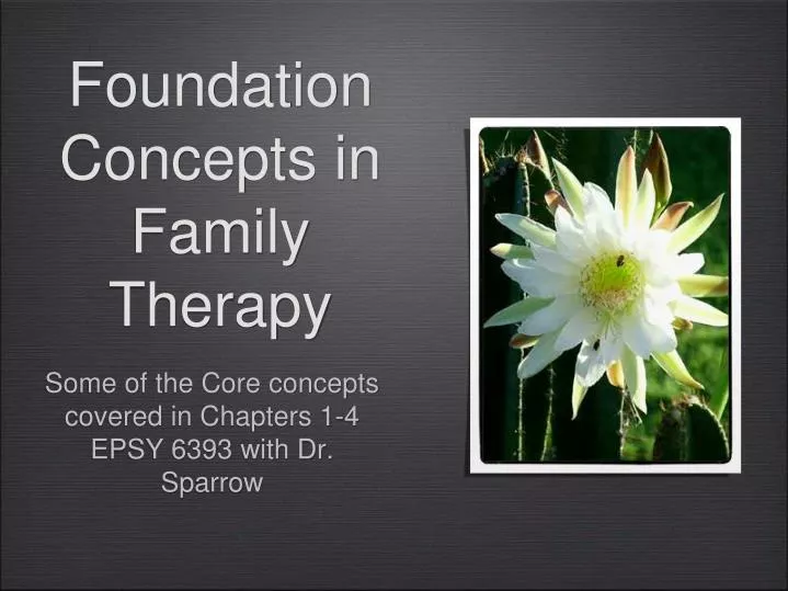 foundation concepts in family therapy