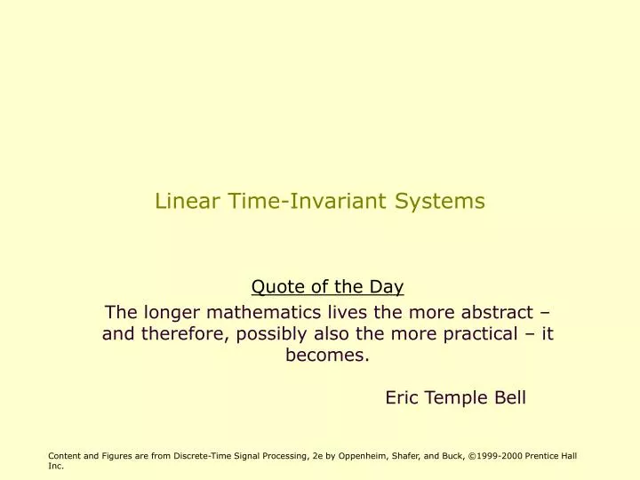 linear time invariant systems