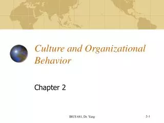 Culture and Organizational Behavior